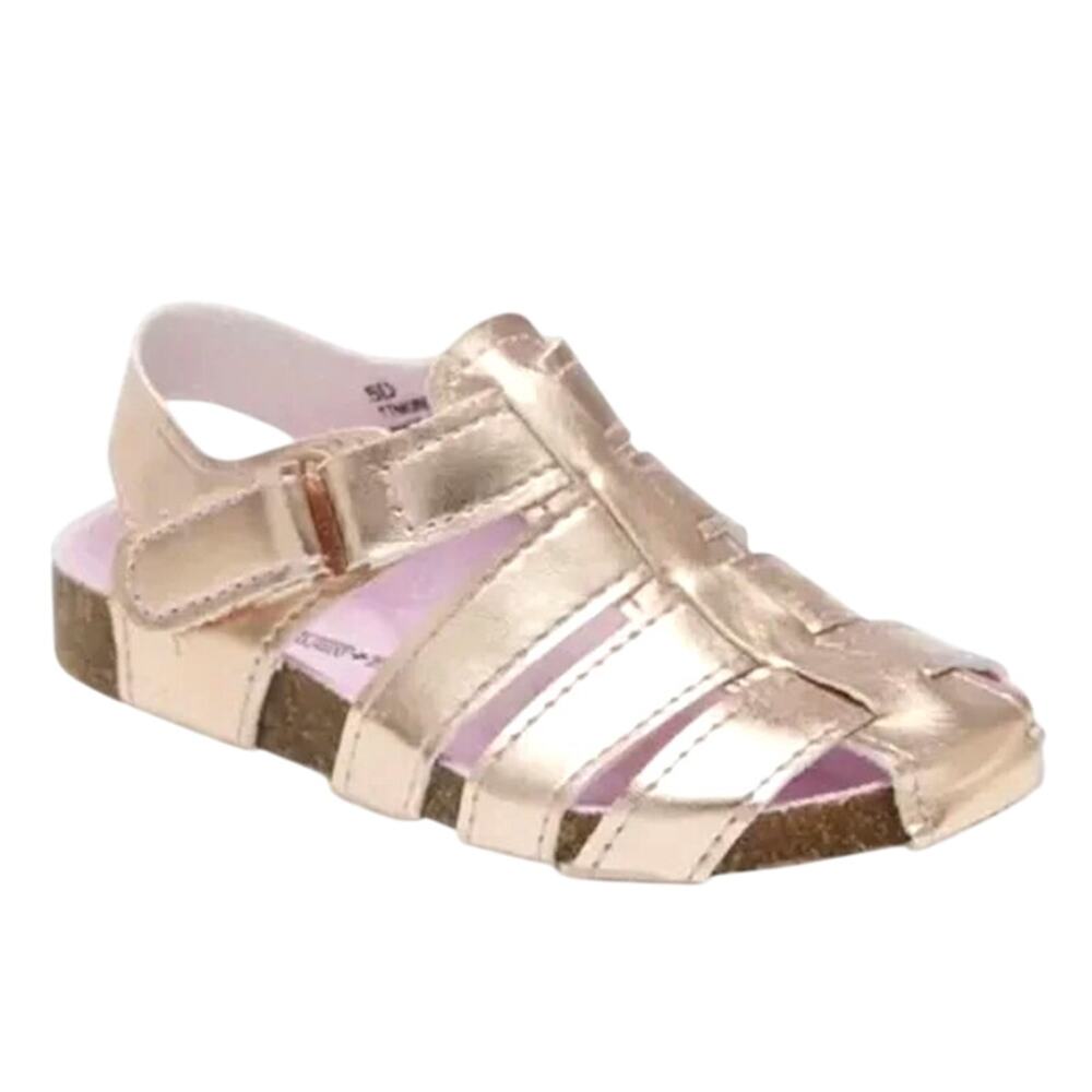 Tucker & Tate Little Girls Fisherman Morgan Sandals Size 10 Rose Gold NIB